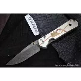 Нож складной Chris Reeve Large Sebenza 21 Unique Graphics D.Thomas Raindrop Damascus ChR/L21UNdRain