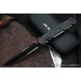 Нож складной Ferat D2 Black полусеррейтор