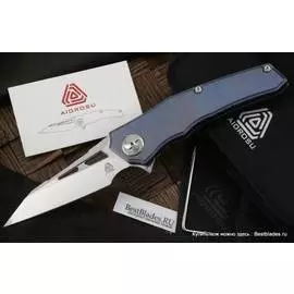 Нож складной Maxace Aiorosu Elite (Синий титан,Satin Blade,М390)AE01