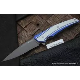Нож складной Maxace Ranger (Бело-синяя G10,серый клинок,XW42)MRG02