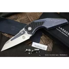 Нож складной Maxace Zerg (Карбон с синим анодированием титана,M390)MWZ07