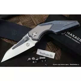 Нож складной Maxace Zerg (Отпескоструенный титан с синим анодированием,M390)MWZ03