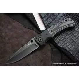 Нож складной Ruger Knives All-Cylinders™ Folder, Bill Harsey Design, Blackwashed Plain Blade 100 мм. CRR2001K (CRKT)