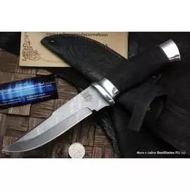 Нож туристический Н8, дамаск (У10А-7ХНМ), рукоять: дюраль, микропора. Златоустовские ножи