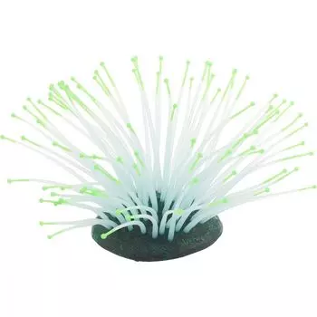 Декор для аквариумов JELLYFISH Коралл Актиния светящий с зеленый 9,5х8,5х9см