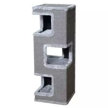 Дом-когтеточка для кошек Foxie Лабиринт 35х35х100см серый