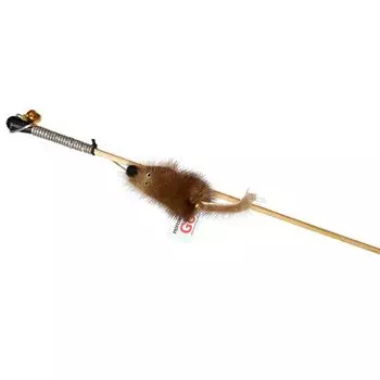 Игрушка для кошек GoSi Дразнилка Мышка на веревке на картоне с еврослотом