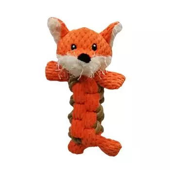 Игрушка для собак CHOMPER Into the Woods Лиса с плетеным туловищем и пищалкой 18 см