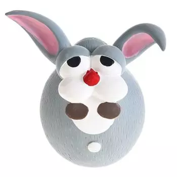 Игрушка для собак Foxie Кролик с пищалкой 12х10х7,5см латекс серый