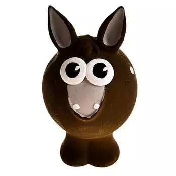 Игрушка для собак Foxie Ослик с пищалкой 13х7,5х7,5см латекс коричневый