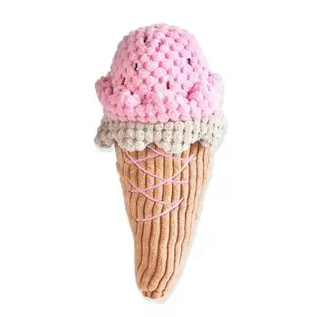 Игрушка для собак Foxie Рожок с пищалкой 8х20см плюш розовый