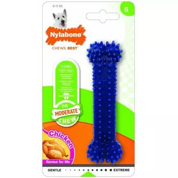 Игрушка для собак Nylabone Косточка Dental умеренно жесткая с ароматом курицы S
