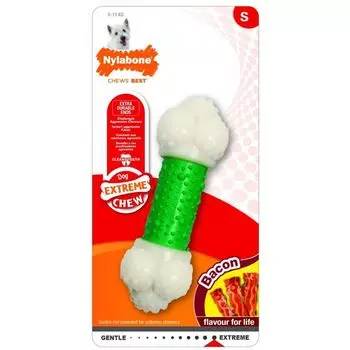 Игрушка для собак Nylabone Косточка Double Action экстра жесткая с ароматом бекона S