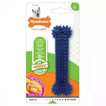 Игрушка для собак Nylabone Косточка умеренно жесткая с ароматом курицы S