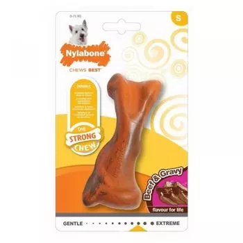 Игрушка для собак Nylabone Косточка жесткая с ароматом говядины S