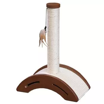 Когтеточка для кошек Foxie Столбик на подставке 40х21х55см коричневый