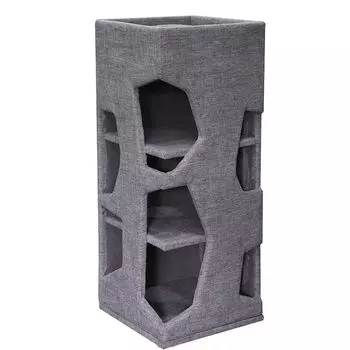 Когтеточка для кошек Foxie Tower 41х41х100см серая