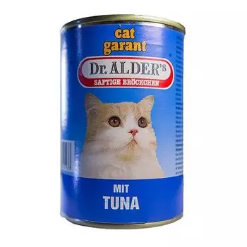 Корм для кошек Dr. ALDER`s Cat Garant сочные кусочки в соусе, тунец конс. 415г