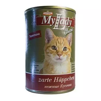 Корм для кошек Dr. ALDER`s My Lady Classic кусочки в соусе, телятина конс. 415г