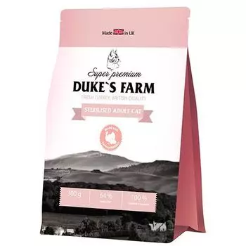 Корм для кошек DUKE'S FARM для стерилизованных кошек, индейка с кроликом сух. 300г