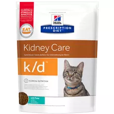 Корм для кошек Hill's Prescription Diet Feline K/D при заболевании почек, тунец сух. 400г