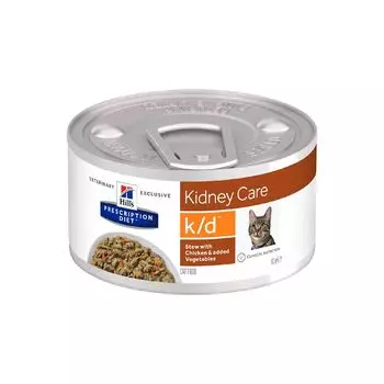 Корм для кошек Hill's Prescription Diet k/d при лечении заболеваний почек, рагу с курицей и добавлением овощей конс. 82г