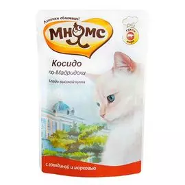 Корм для кошек МНЯМС Косидо по-Мадридски говядина с морковью конс. 85г