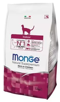 Корм для кошек Monge Cat Indoor для домашних кошек сух. 1,5кг