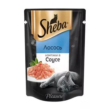 Корм для кошек SHEBA Pleasure ломтики в соус лосось пауч 85г