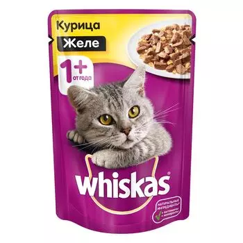 Корм для кошек Whiskas желе с курицей конс. 85г