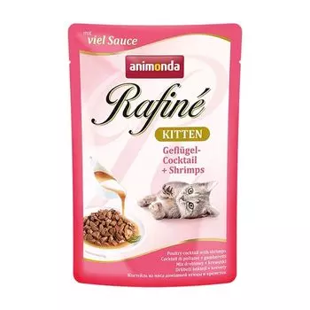 Корм для котят Animonda Rafin Soupe коктейль из птицы с креветками конс. 100г