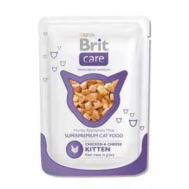 Корм для котят Brit Care Курица, сыр конс. пауч 80г
