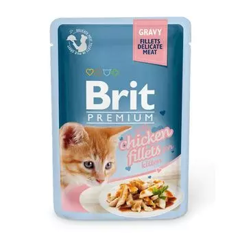 Корм для котят Brit Premium Cat Gravy Кусочки из куриного филе в соусе пауч 85г