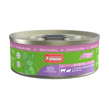 Корм для котят ЧЕТВЕРОНОГИЙ ГУРМАН телятина, кролик суфле 100г