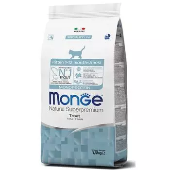 Корм для котят Monge Cat Monoprotein форель сух. 1,5кг