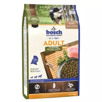 Корм для собак Bosch Adult с птицей и просо сух. 3кг