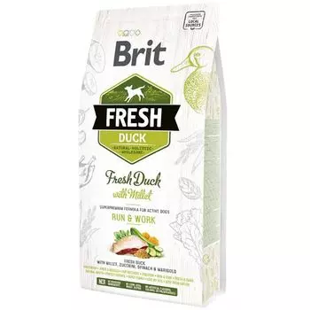 Корм для собак Brit Fresh Утка с пшеном для активных собак сух. 2,5кг