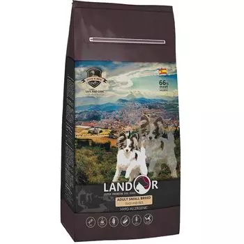 Корм для собак LANDOR для мелких пород, утка с рисом сух. 1кг