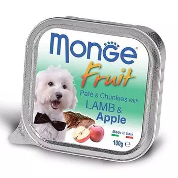 Корм для собак Monge Fruit ягненок, яблоко конс. 100г
