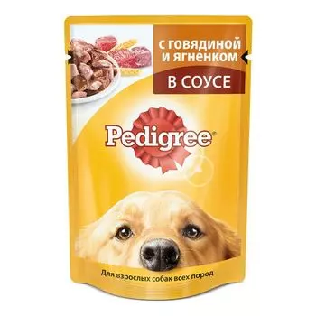 Корм для собак Pedigree Говядина, ягненок конс. 100г