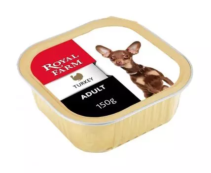 Корм для собак ROYAL FARM индейка конс. 150г