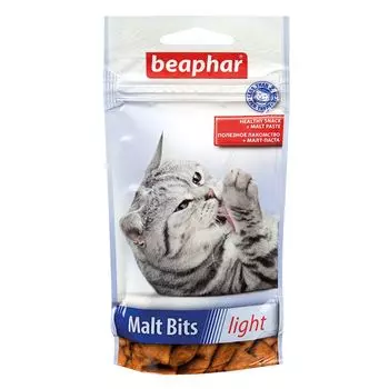 Лакомство для кошек Beaphar Подушечки с мальт-пастой Malt-Bits, Light