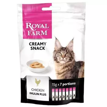 Лакомство для кошек ROYAL FARM Creamy Snack с курицей стики 7х15г