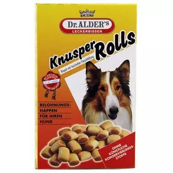 Лакомство для собак Dr. ALDER`s Knusper Rolls Хрустящее печенье с мясной начинкой 500г