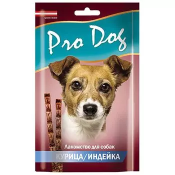 Лакомство для собак PRO DOG Лакомые палочки с курицей и индейкой (3штх15г) 45г