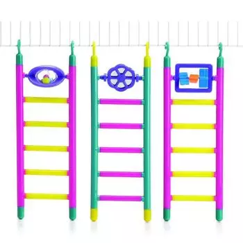 Лестница для птиц Beeztees пластмассовая с игрушкой 6 шагов, в ассорт. 21см