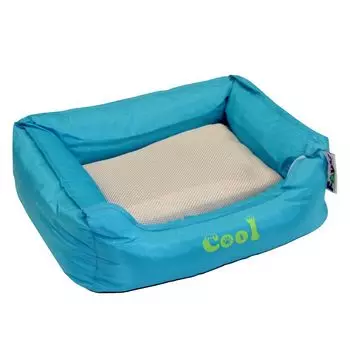 Лежак для животных Foxie Cooling с охлаждающим ковриком 61х48х18см голубой