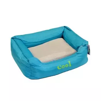 Лежак для животных Foxie Cooling с охлаждающим ковриком 47х37х17см голубой