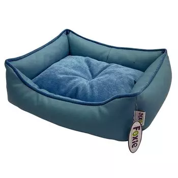 Лежак для животных Foxie Leather 70х60х23см голубой