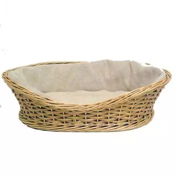 Лежанка для животных ЭРМИТАЖНЫЕ КОТЫ из лозы с тканевым бортом 64х49х16см